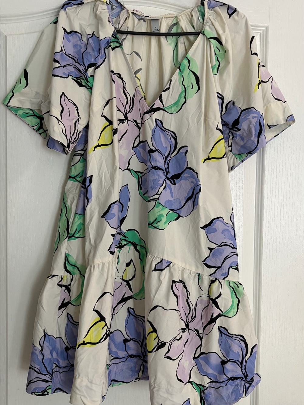 a new day Cream Dress with Black Print